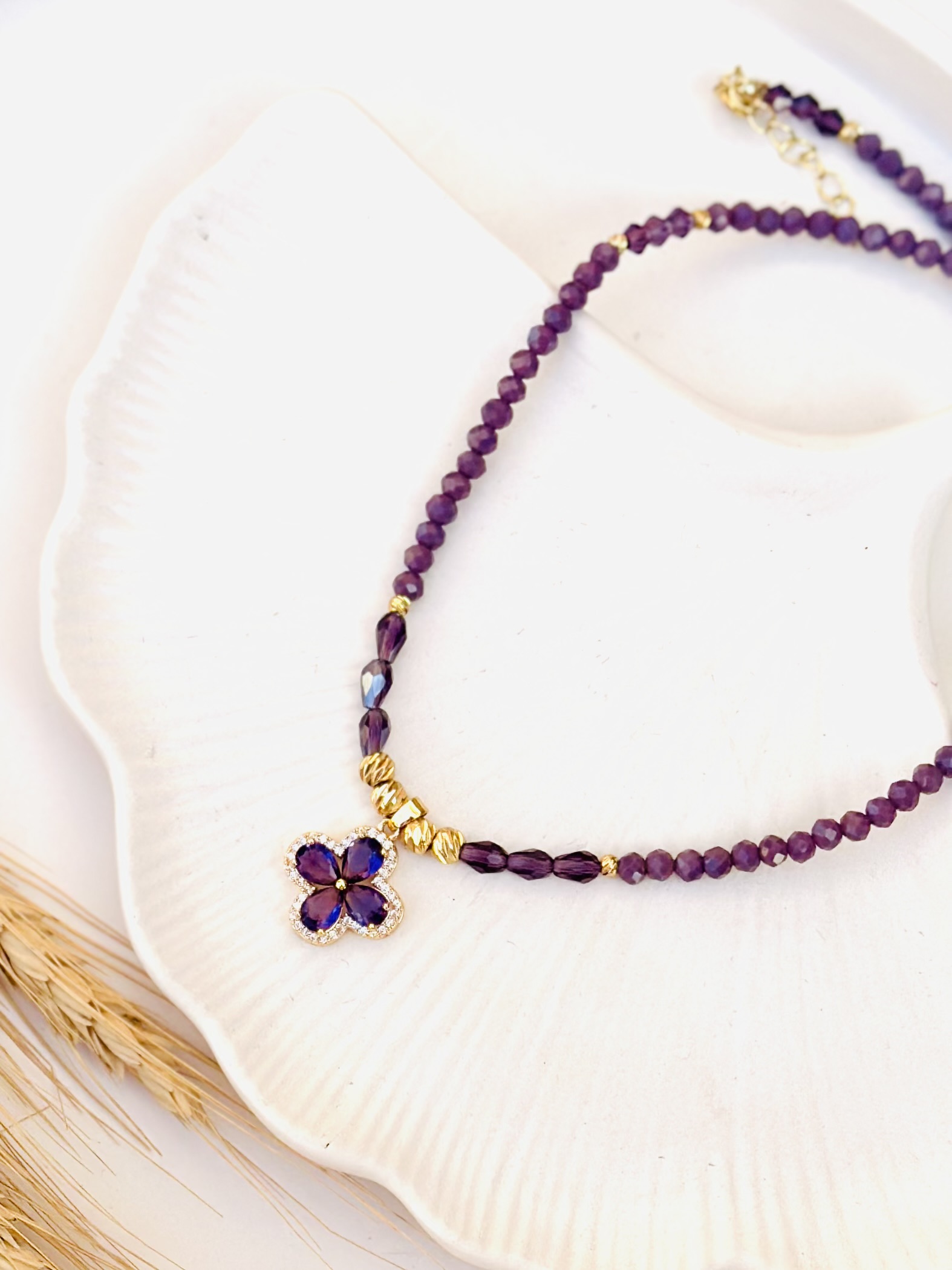 Purple Blossom Necklace